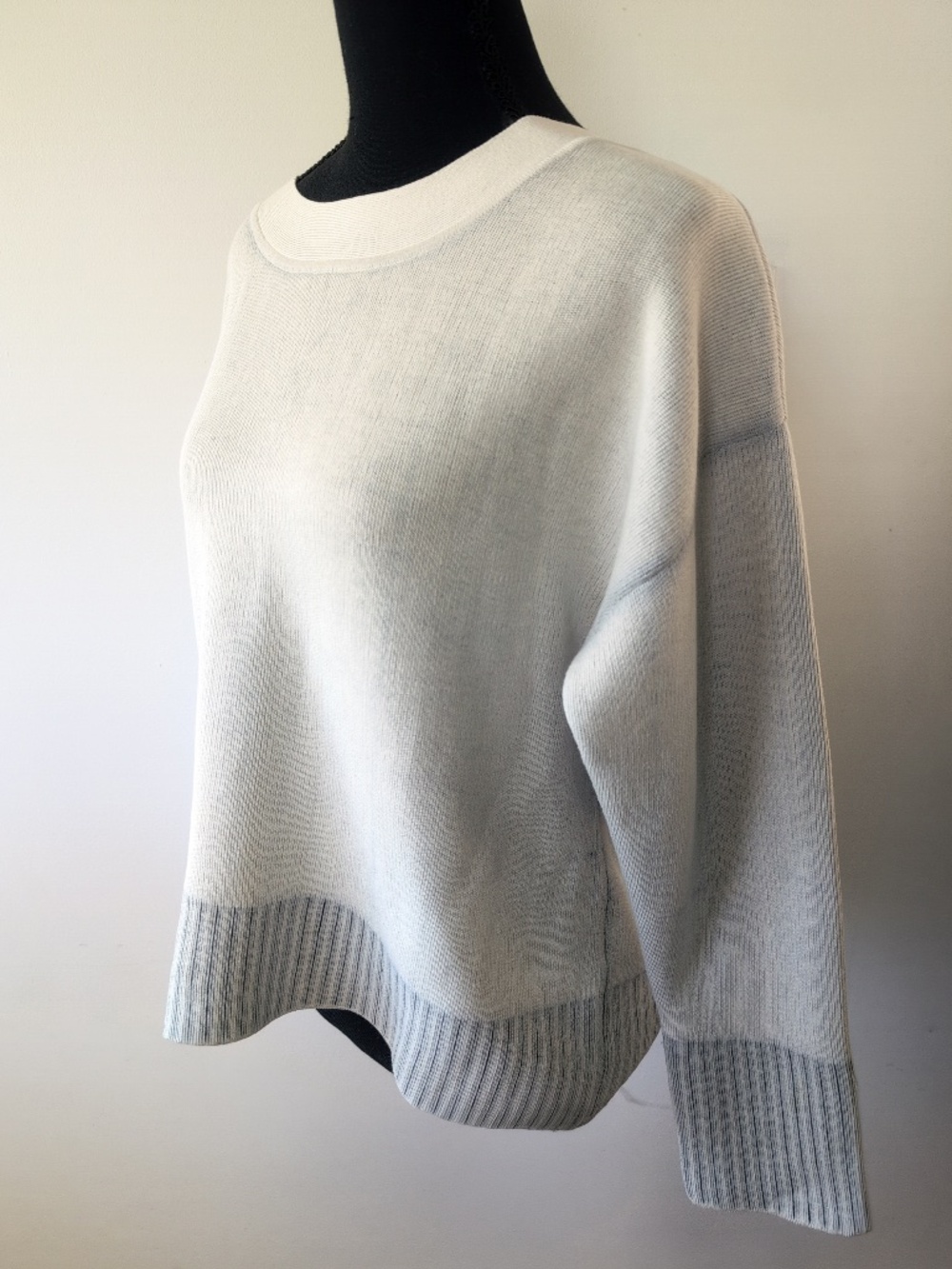 3.1 Phillip Lim Ivory Silk Knit Sweater Womens Oversized Boxy Minimalist Top